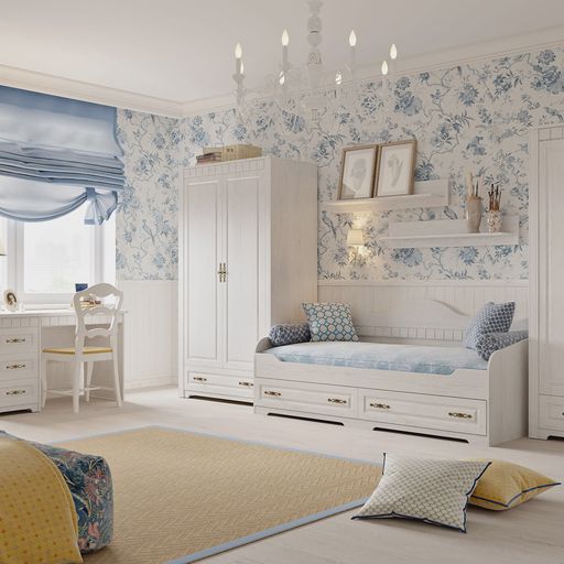 Односпальная детская кровать с ящиками «Прованс»